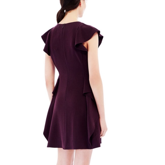 NWOT Rebecca Taylor Short Sleeve Crepe Ruffle Dress - Picture 2 of 15